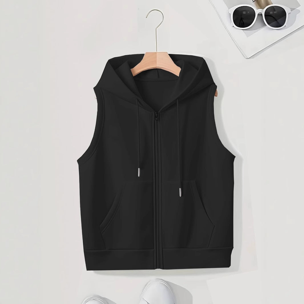 Megan | Mouwloos Hooded Gilet Met Ritssluiting
