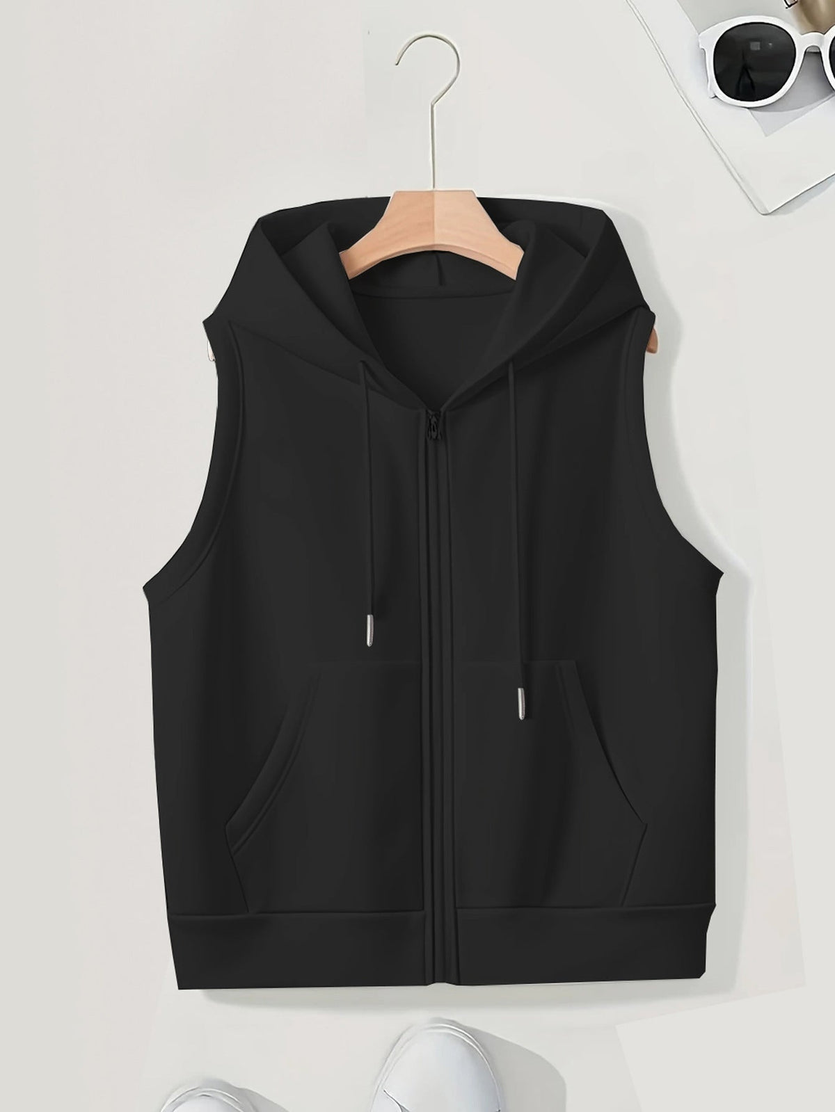 Megan | Mouwloos Hooded Gilet Met Ritssluiting