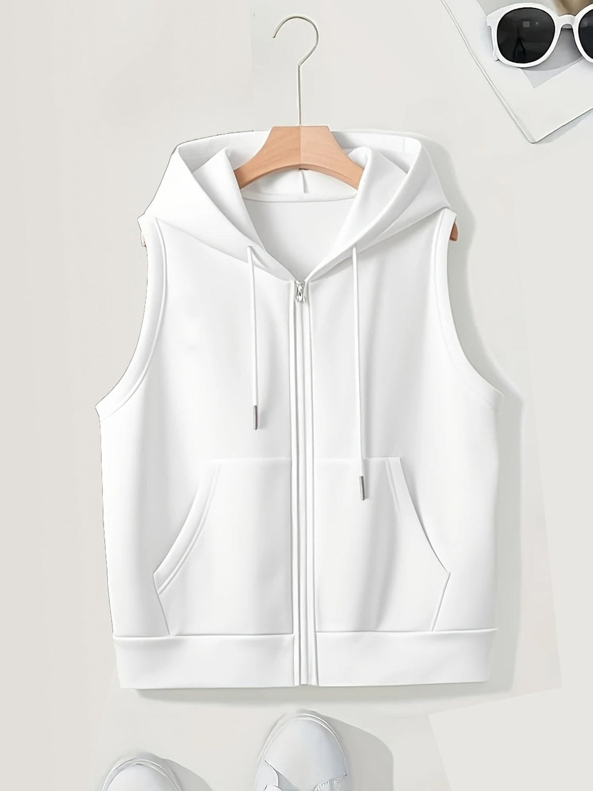 Megan | Mouwloos Hooded Gilet Met Ritssluiting