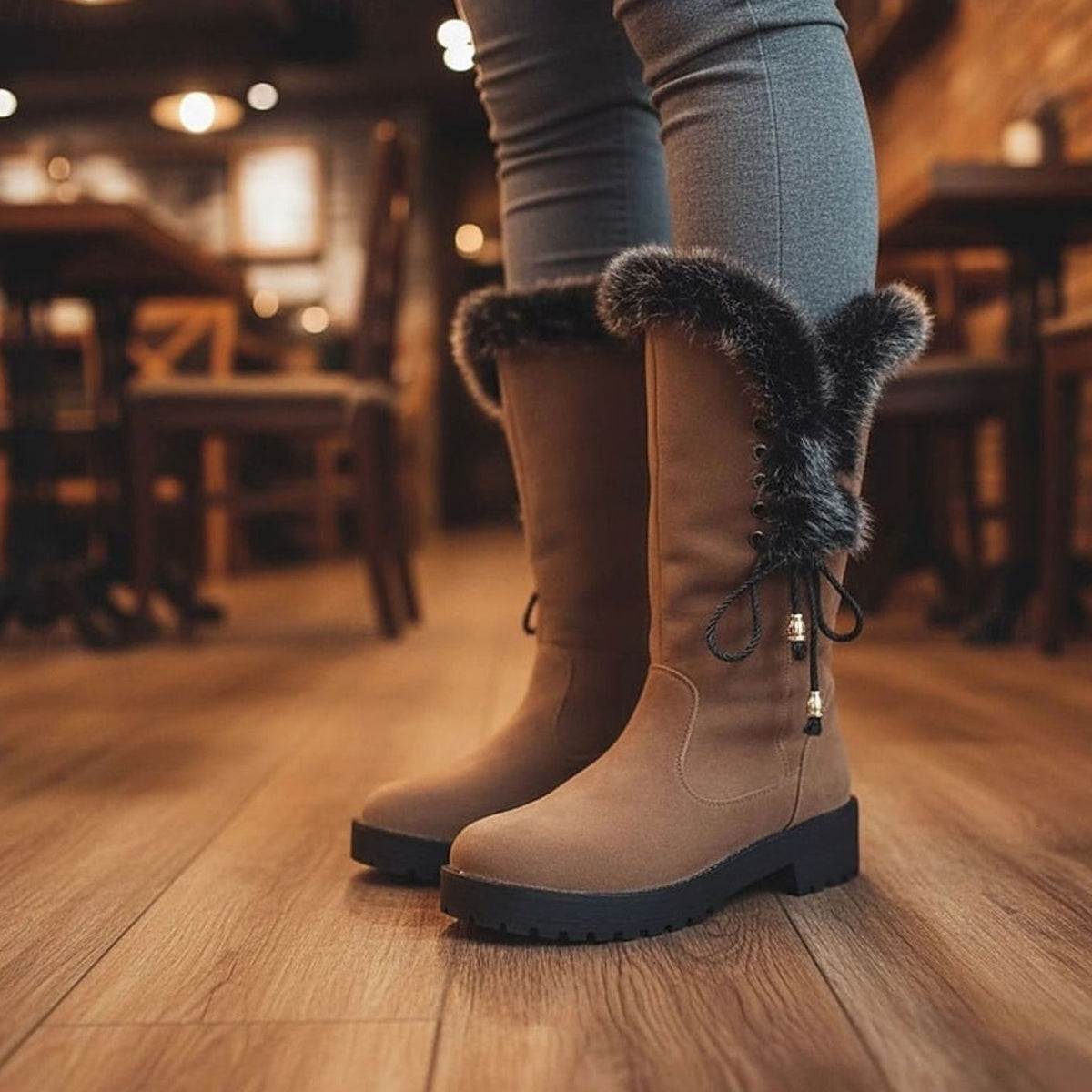 Meike | Hoge Snowboots Met Grove Profielzool