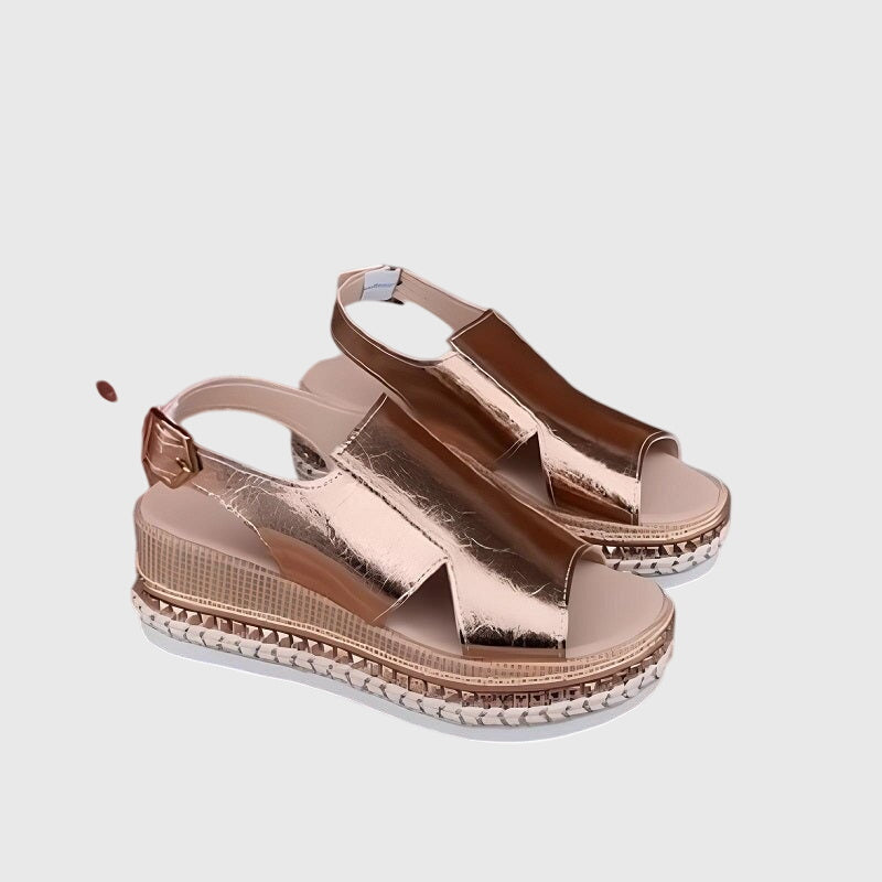 Metallic Platform Sandalen | Navando