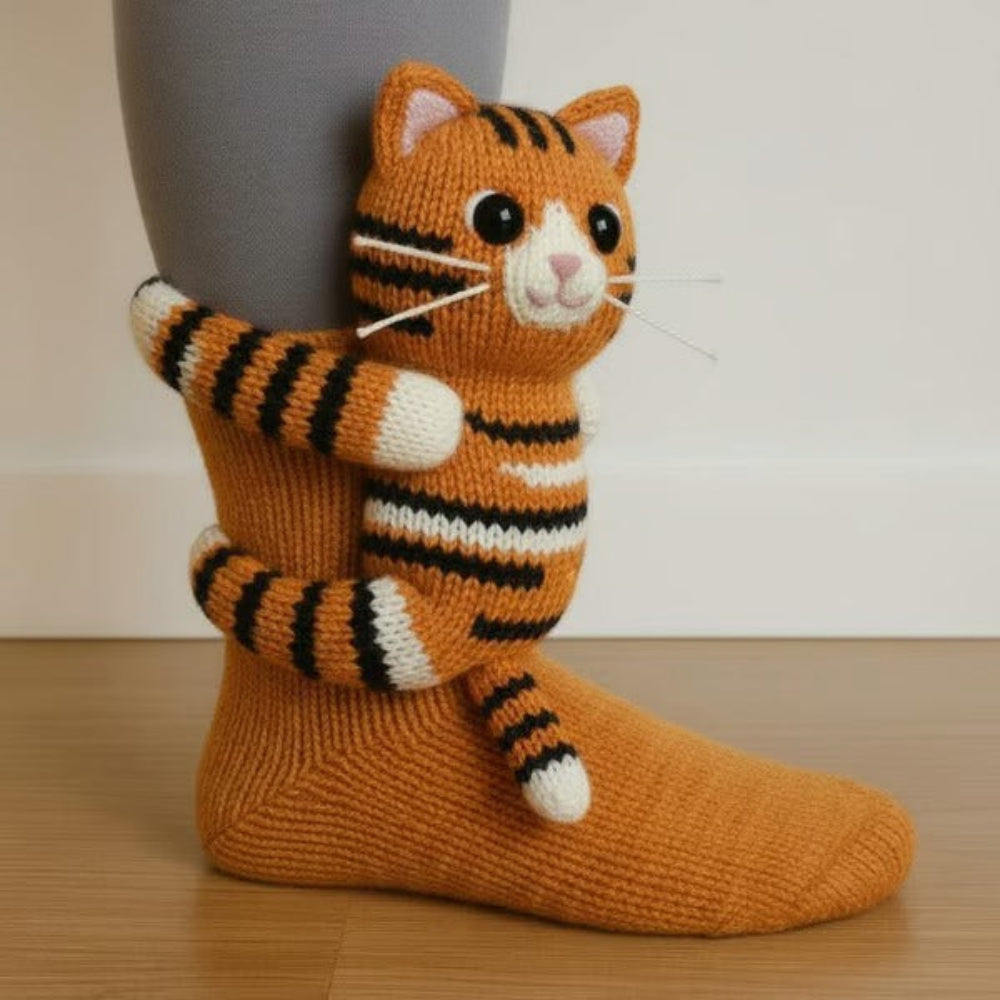 Mette | Warme Gebreide Huissokken Met Dierendesign