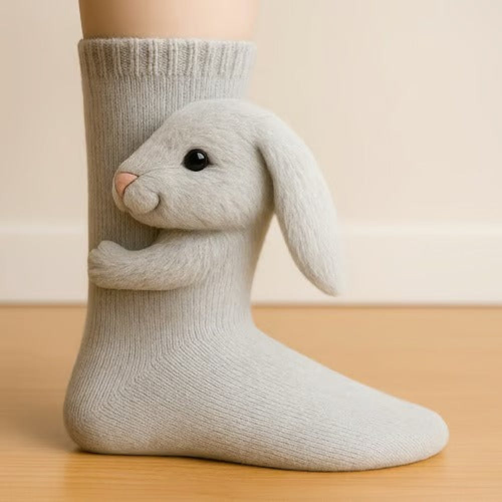Mette | Warme Gebreide Huissokken Met Dierendesign