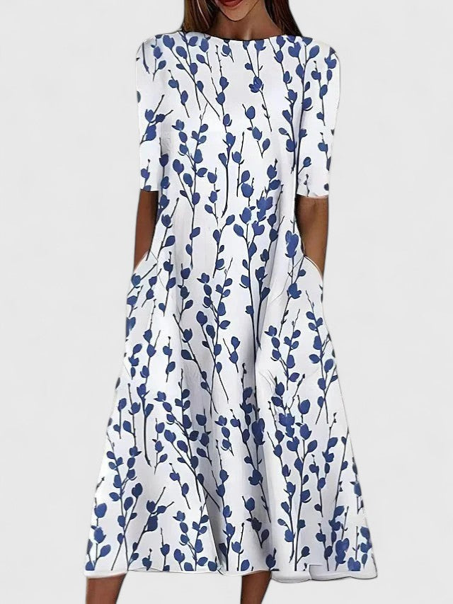Midi-Jurk Met Bloemenprint | Navando
