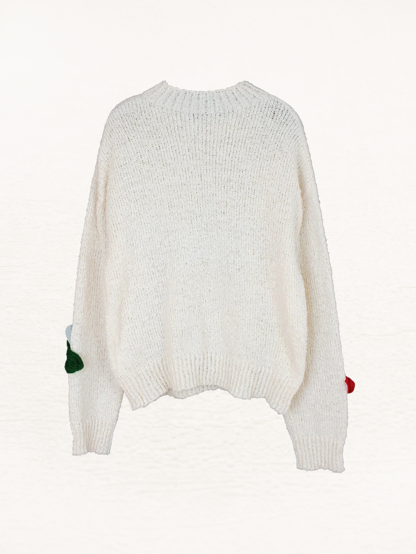 Lila – Witte Gebreide Trui met Bloemenprint