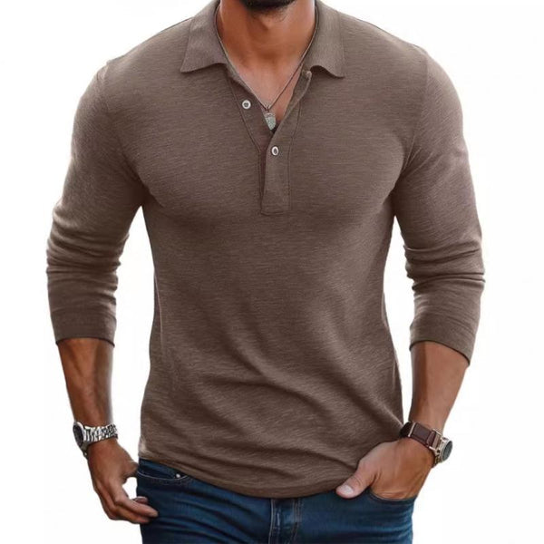 Modern Poloshirt Lange Mouw Voor Heren | Navando