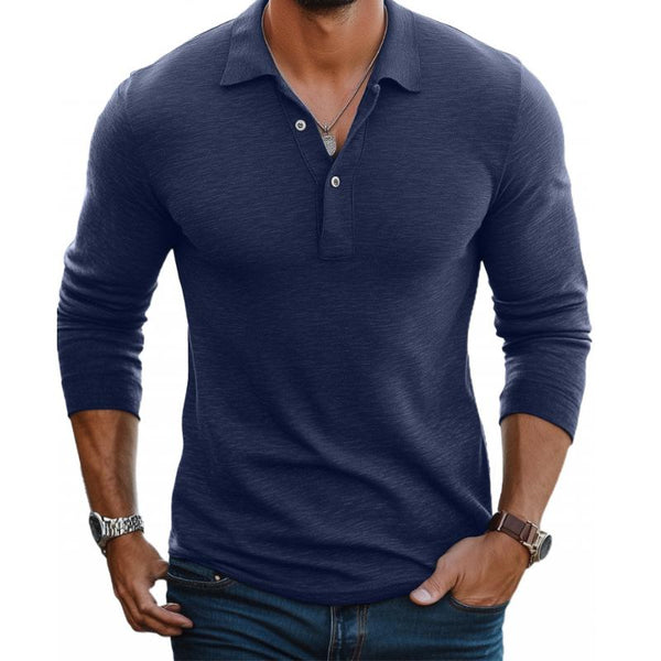 Modern Poloshirt Lange Mouw Voor Heren | Navando