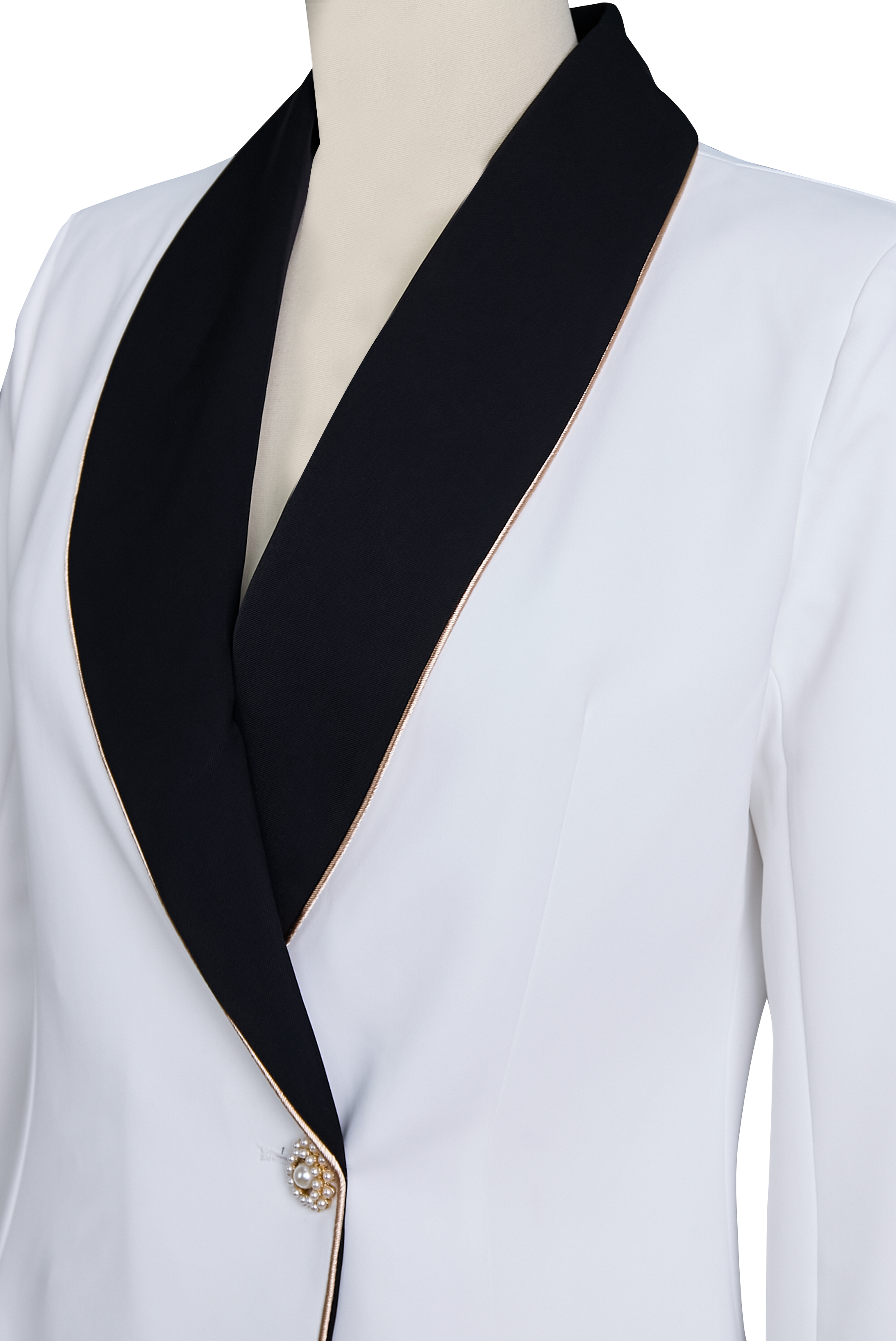 Mooyius | Asymmetrische blazer met zwarte accenten 7