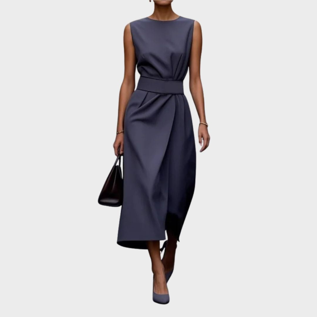 Mouwloze Gedrapeerde Elegante Damesjurk | Navando 