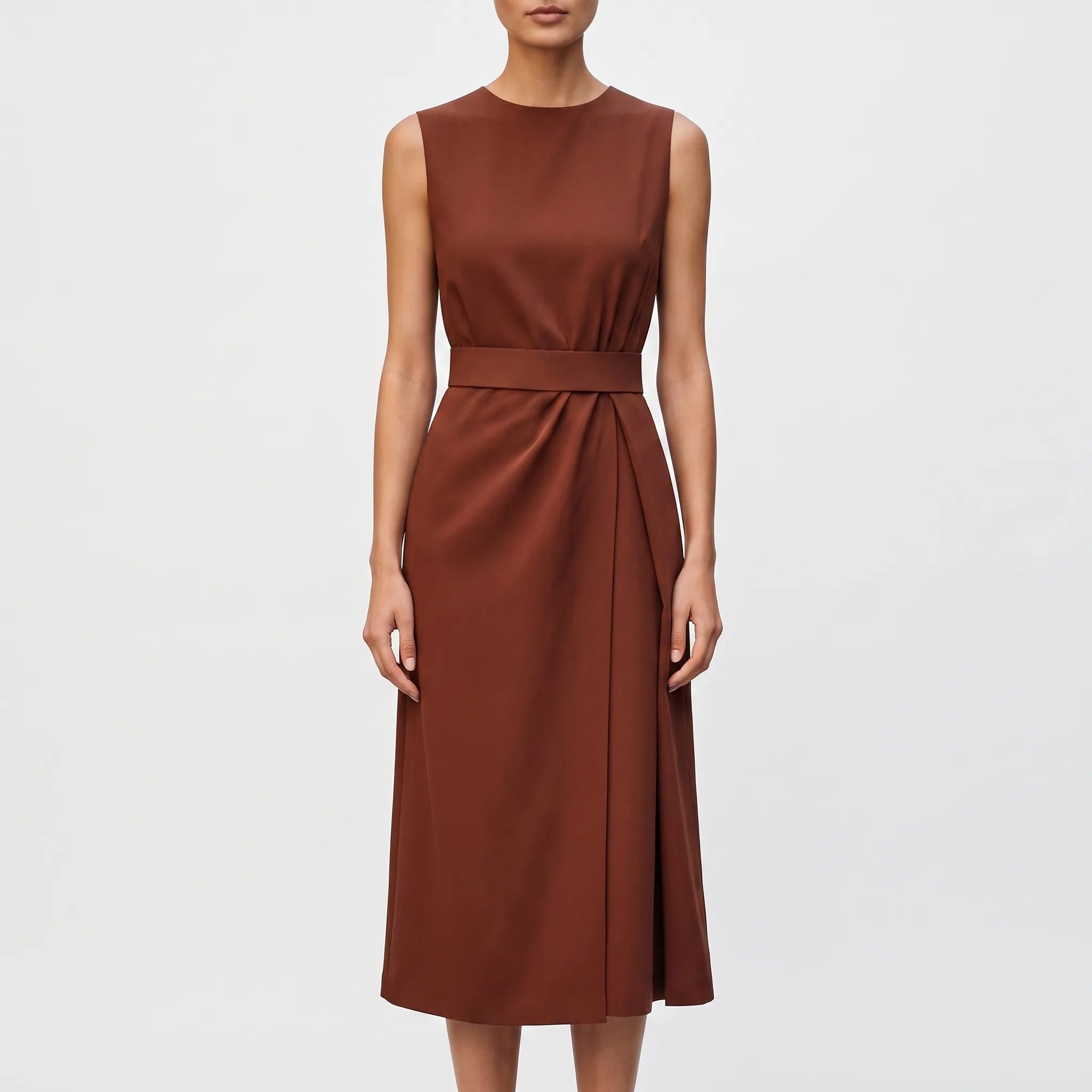 Mouwloze Gedrapeerde Elegante Damesjurk | Navando 