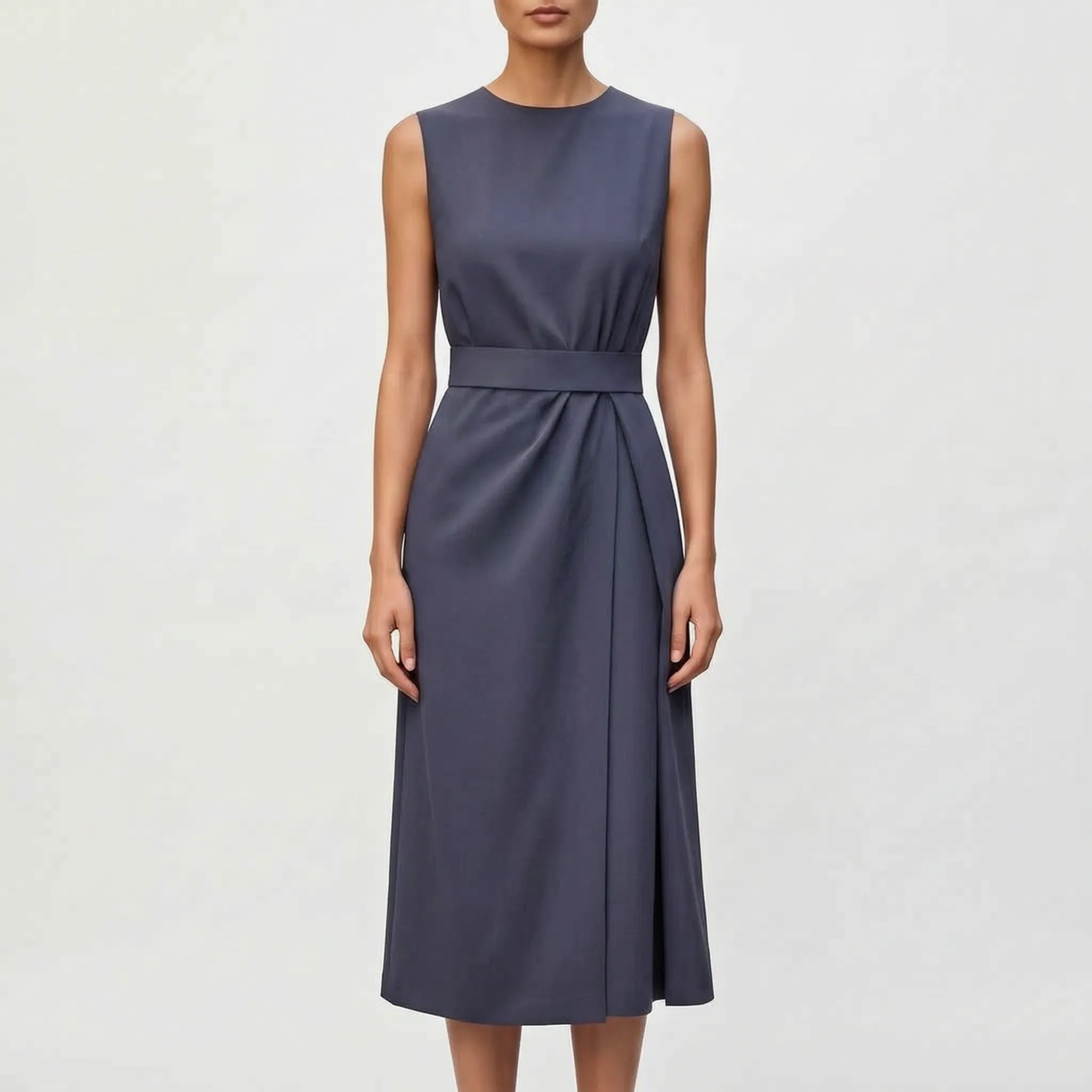 Mouwloze Gedrapeerde Elegante Damesjurk | Navando 