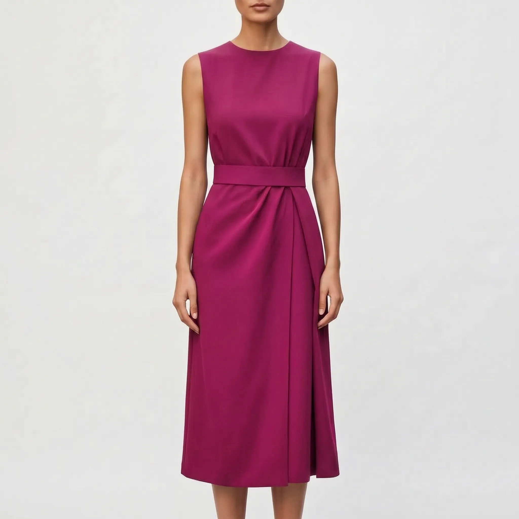Mouwloze Gedrapeerde Elegante Damesjurk | Navando 