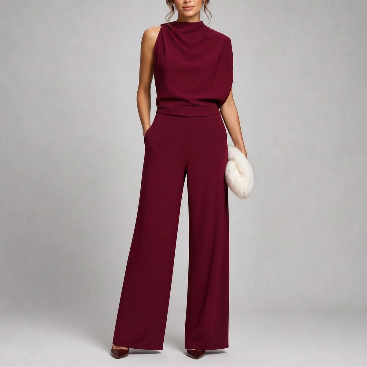 Mouwloze Jumpsuit Met Wijde Pijpen | Eenvoudige Complete Look