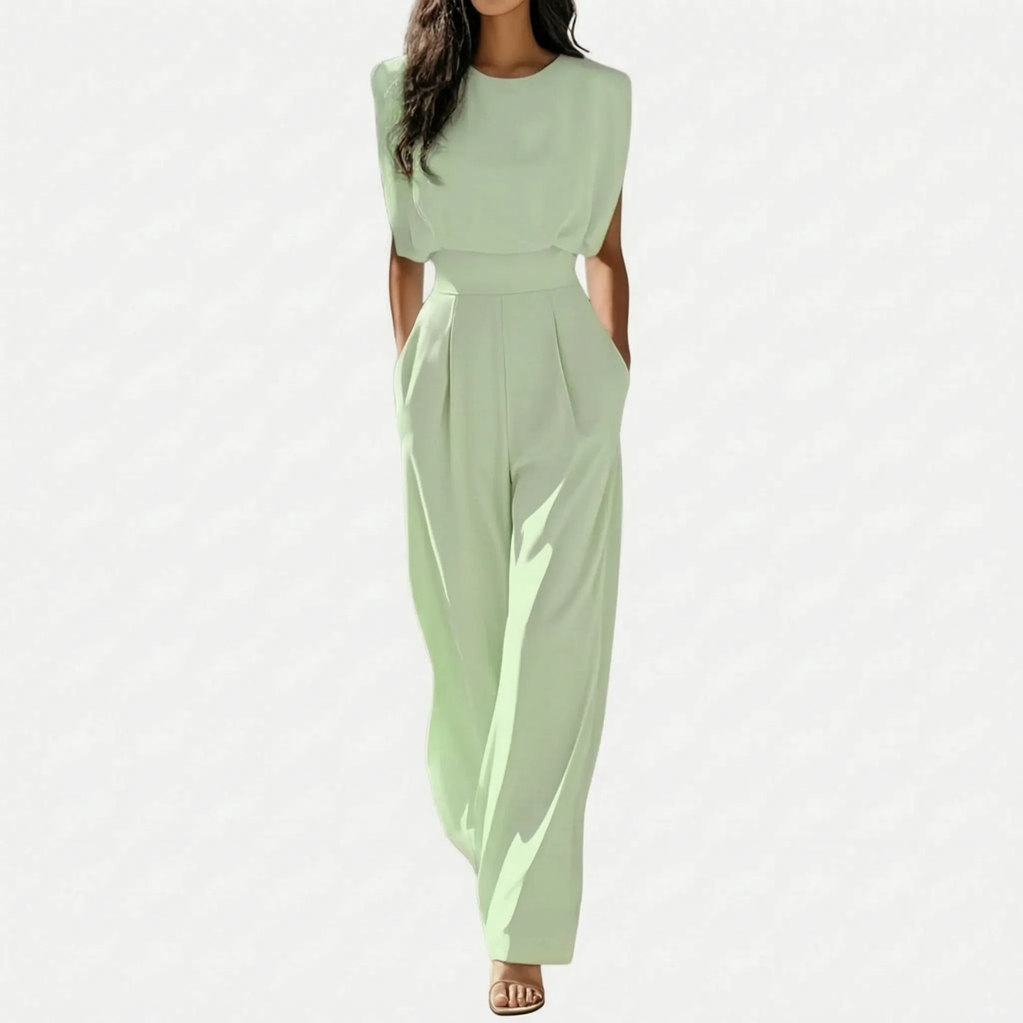 Mouwloze Jumpsuit Met Wijde Pijpen | Navando 