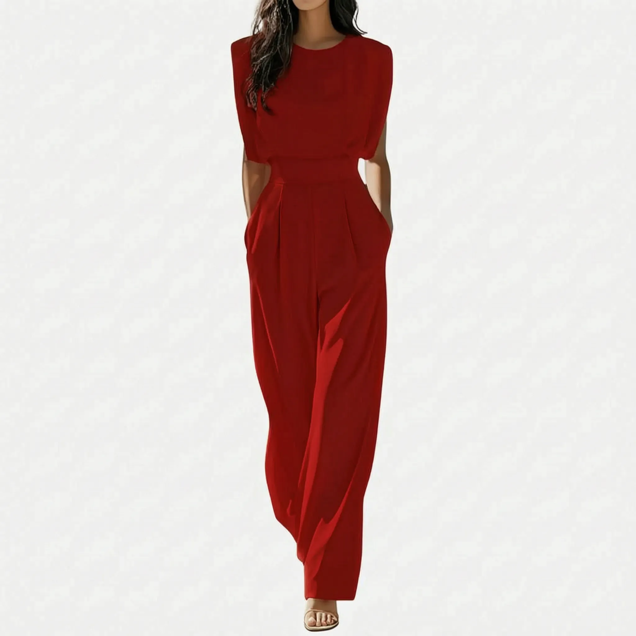 Mouwloze Jumpsuit Met Wijde Pijpen | Navando 