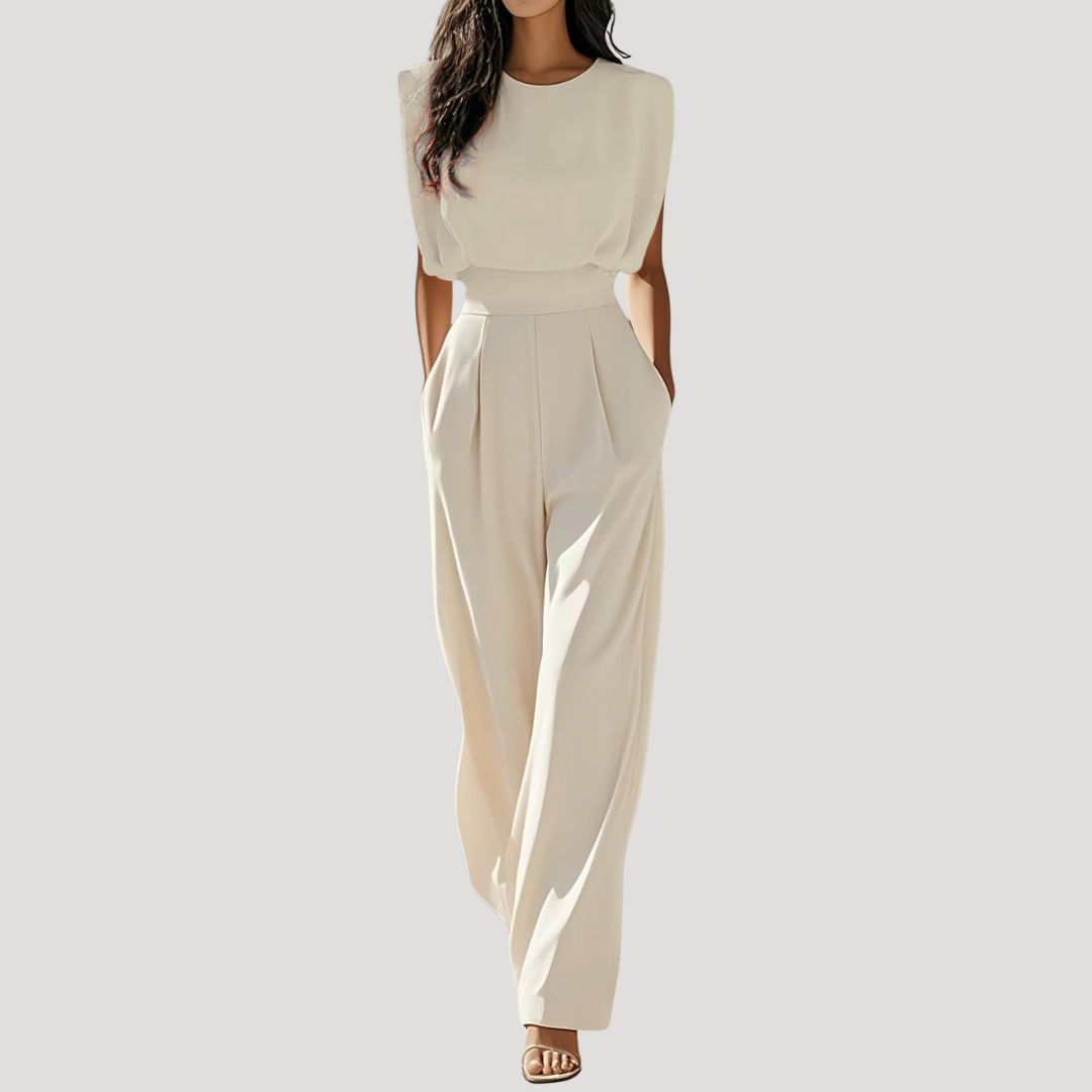 Mouwloze Jumpsuit Met Wijde Pijpen | Navando 