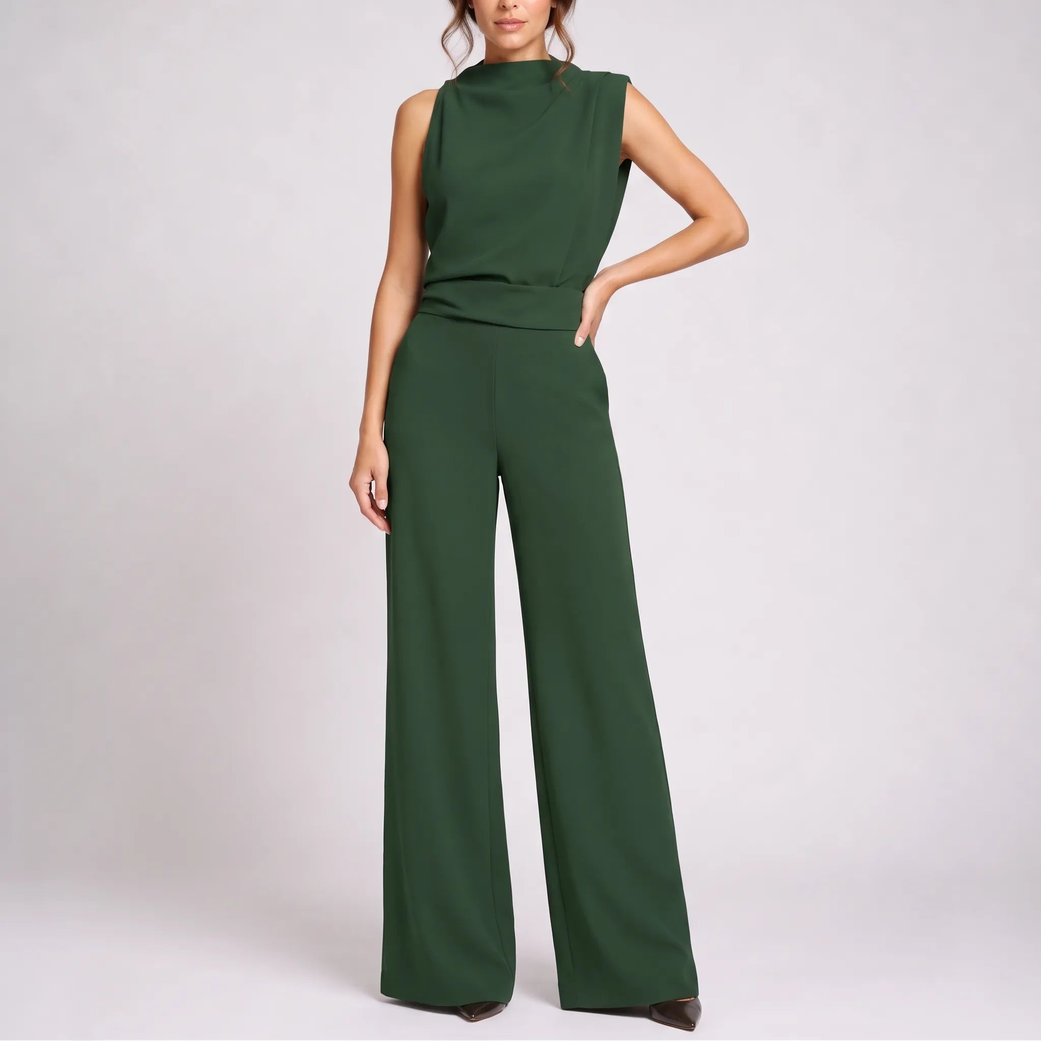 Mouwloze Jumpsuit Met Wijde Pijpen | Navando 