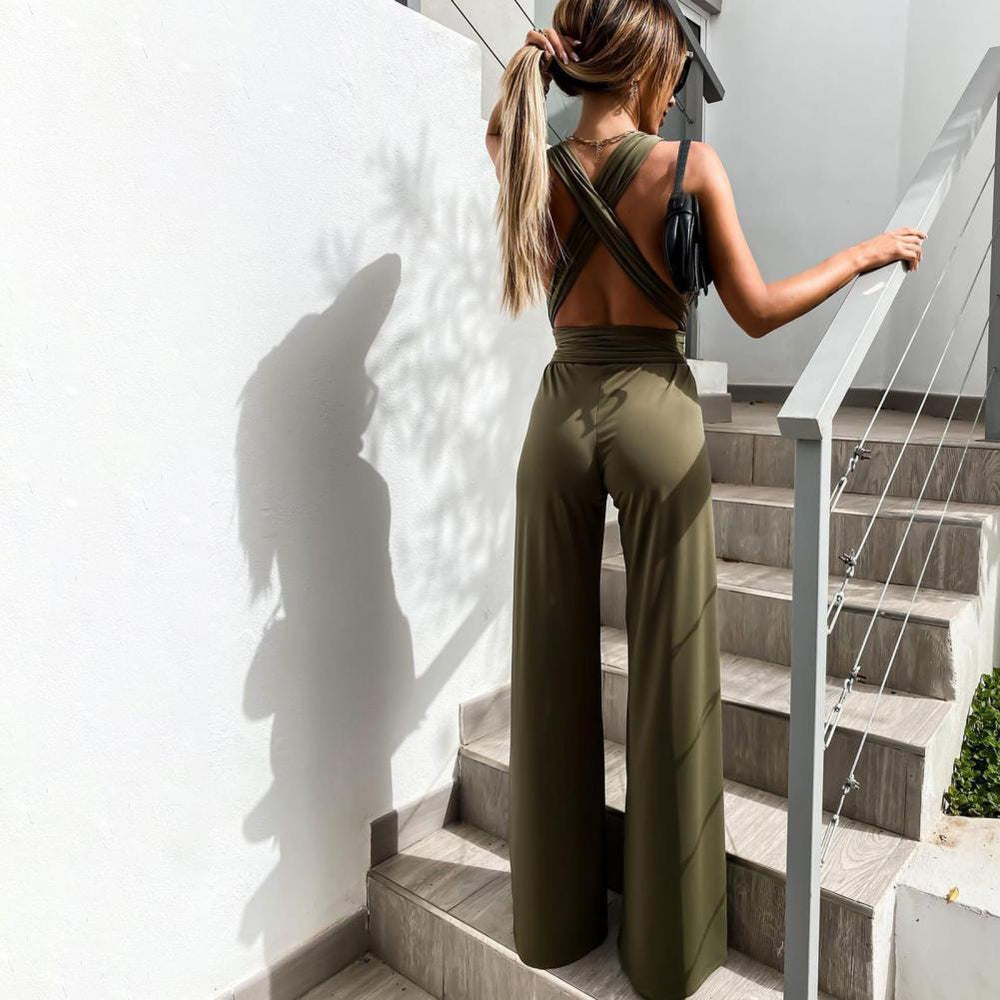 Mouwloze Jumpsuit Met Wijde Pijpen | Navando 