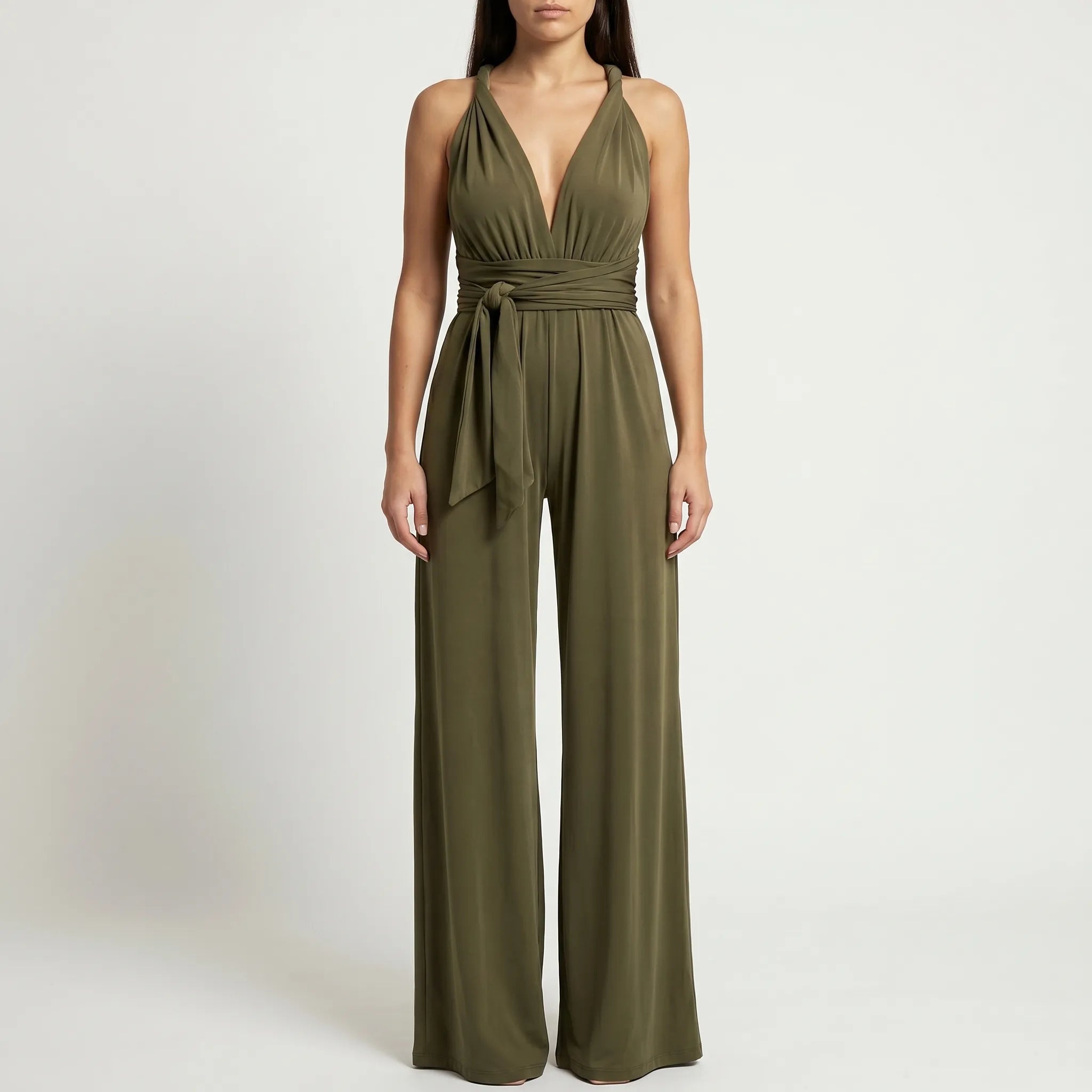 Mouwloze Jumpsuit Met Wijde Pijpen | Navando 