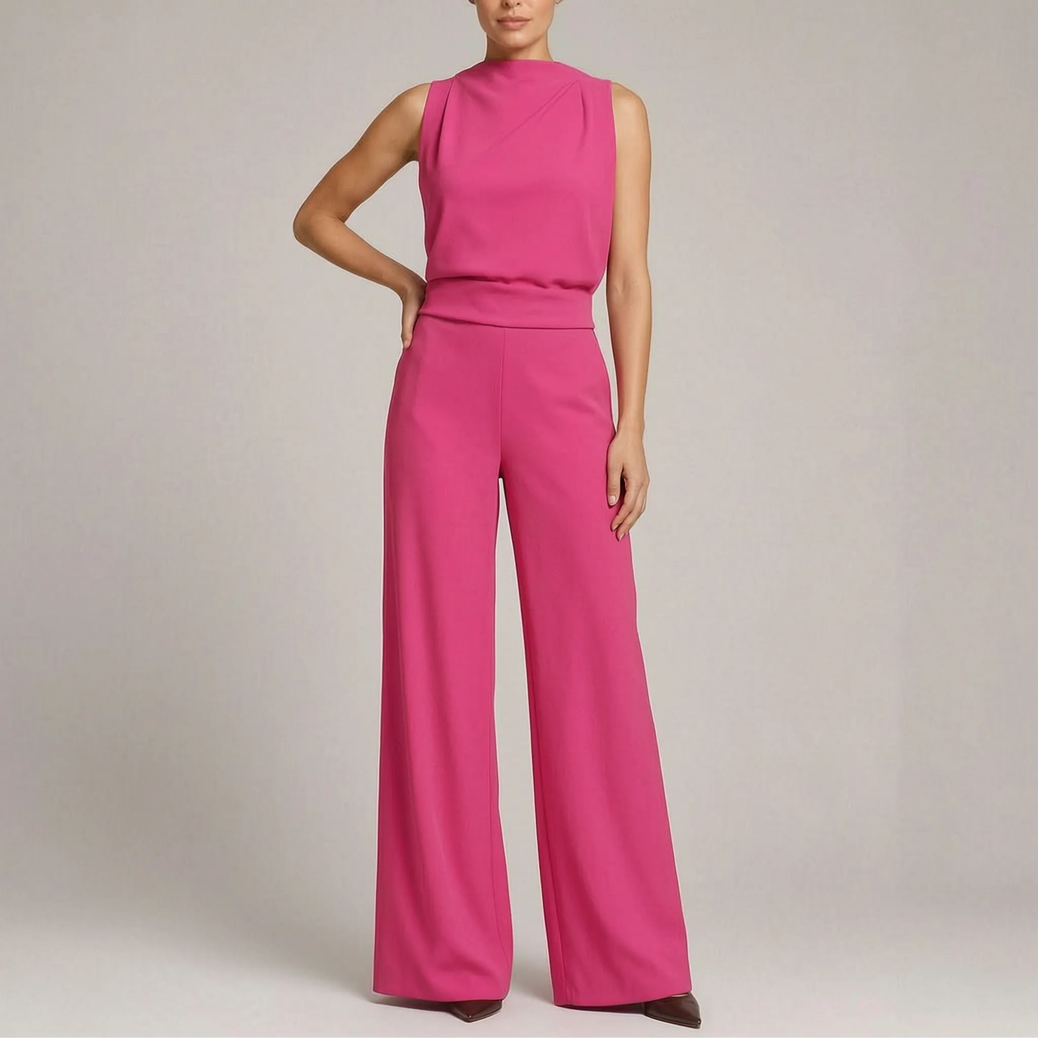 Mouwloze Jumpsuit Met Wijde Pijpen | Navando 