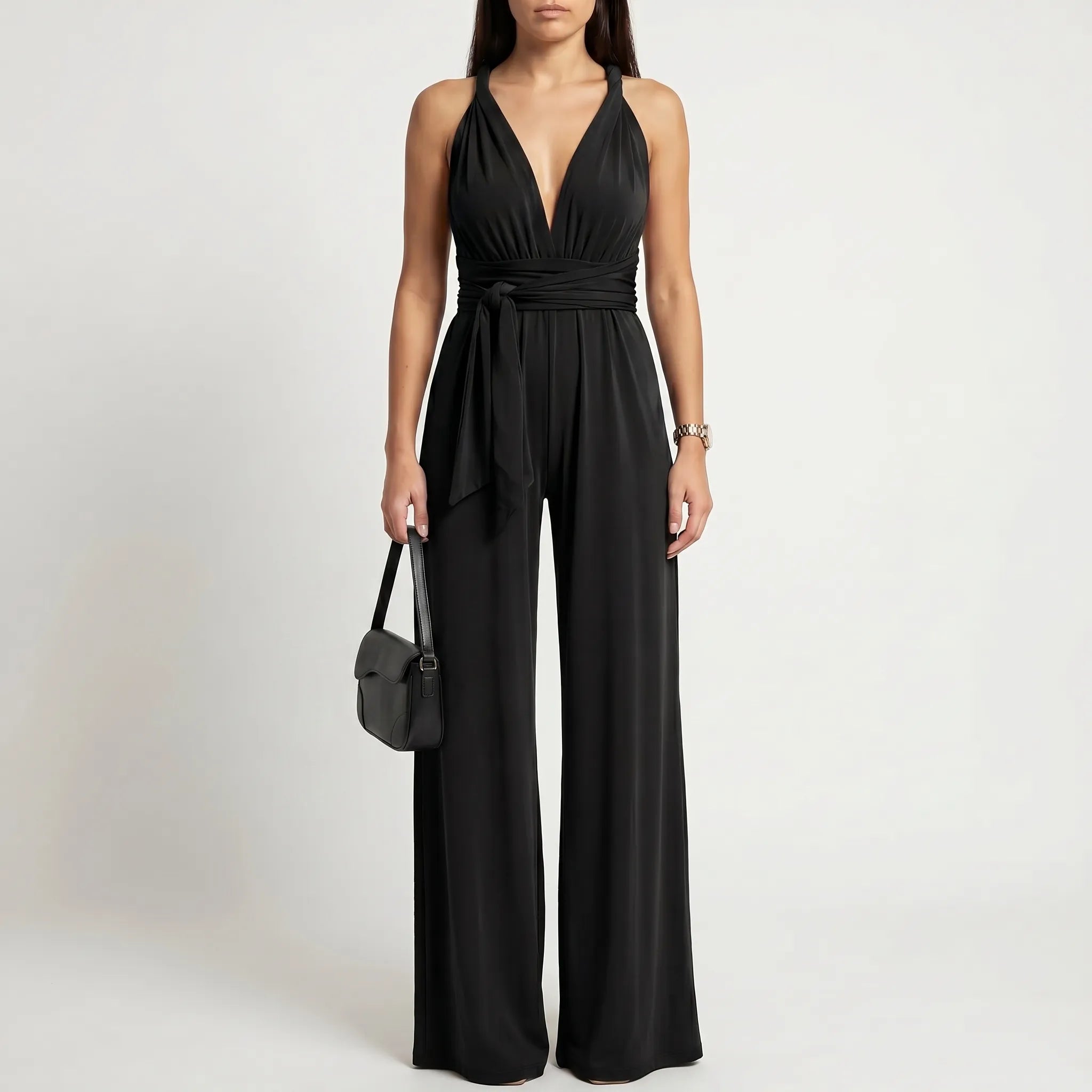 Mouwloze Jumpsuit Met Wijde Pijpen | Navando 