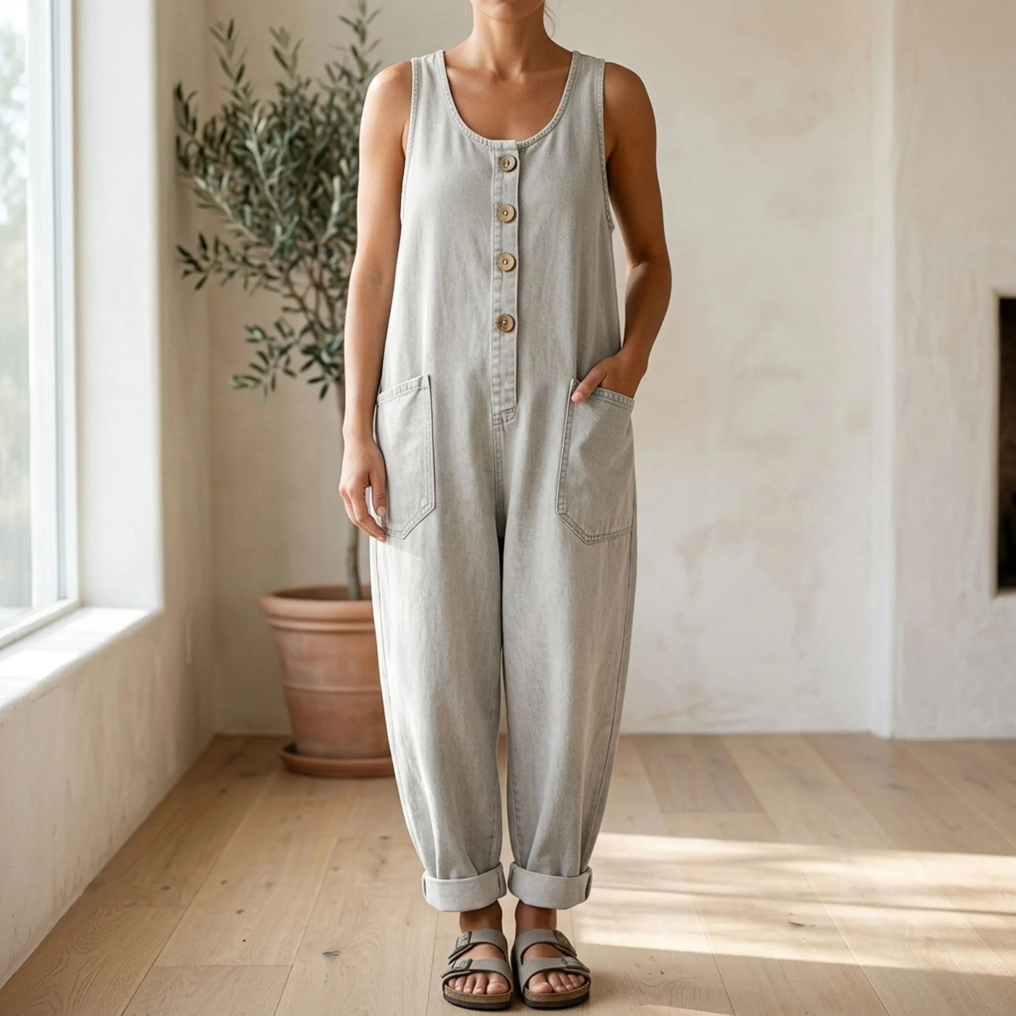 Mouwloze Loose-Fit Jumpsuit | Navando 