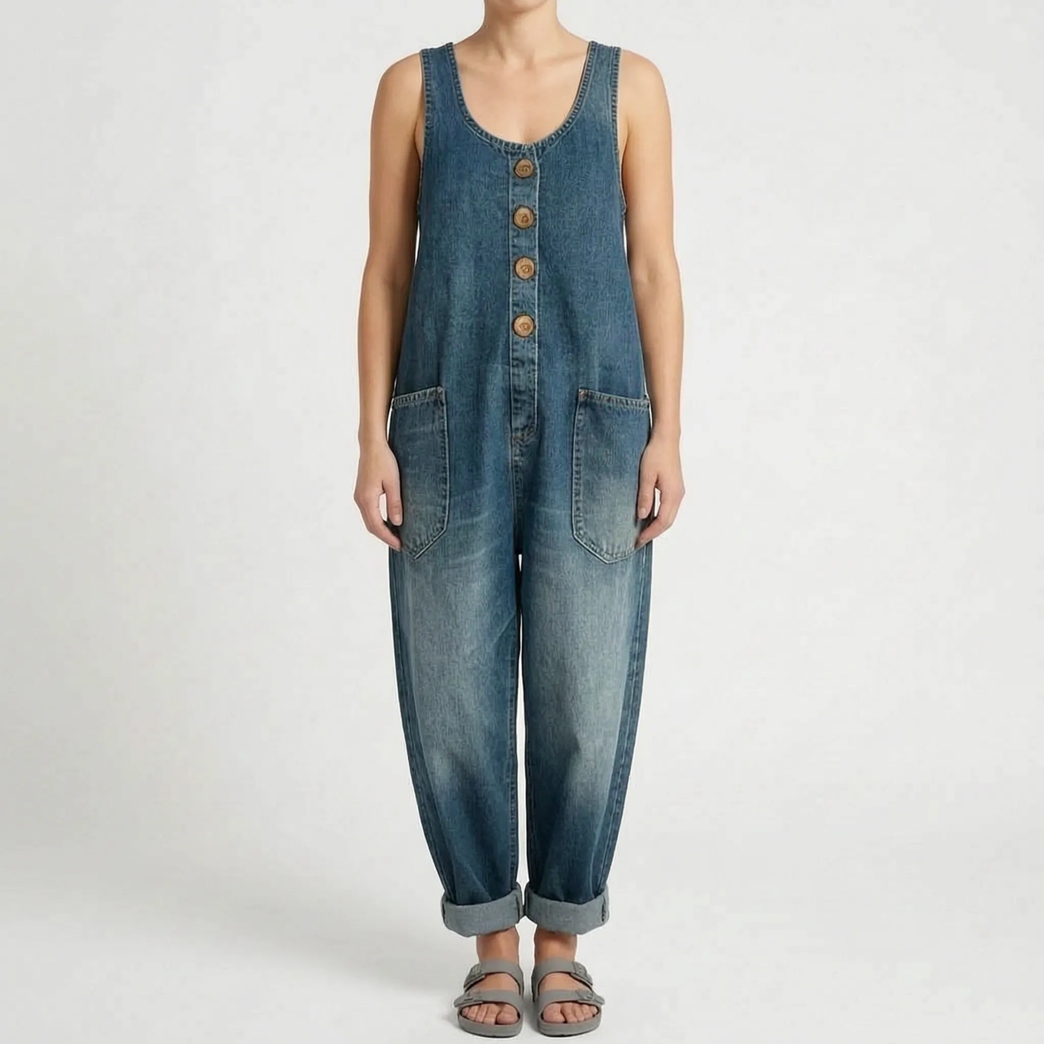 Mouwloze Loose-Fit Jumpsuit | Navando 