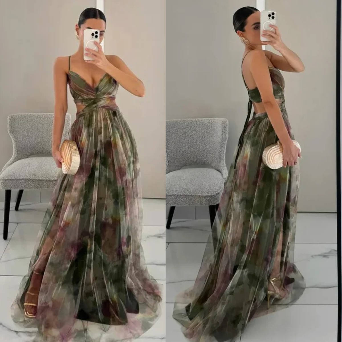 Mouwloze Maxi-Jurk Met Bloemenprint | Navando