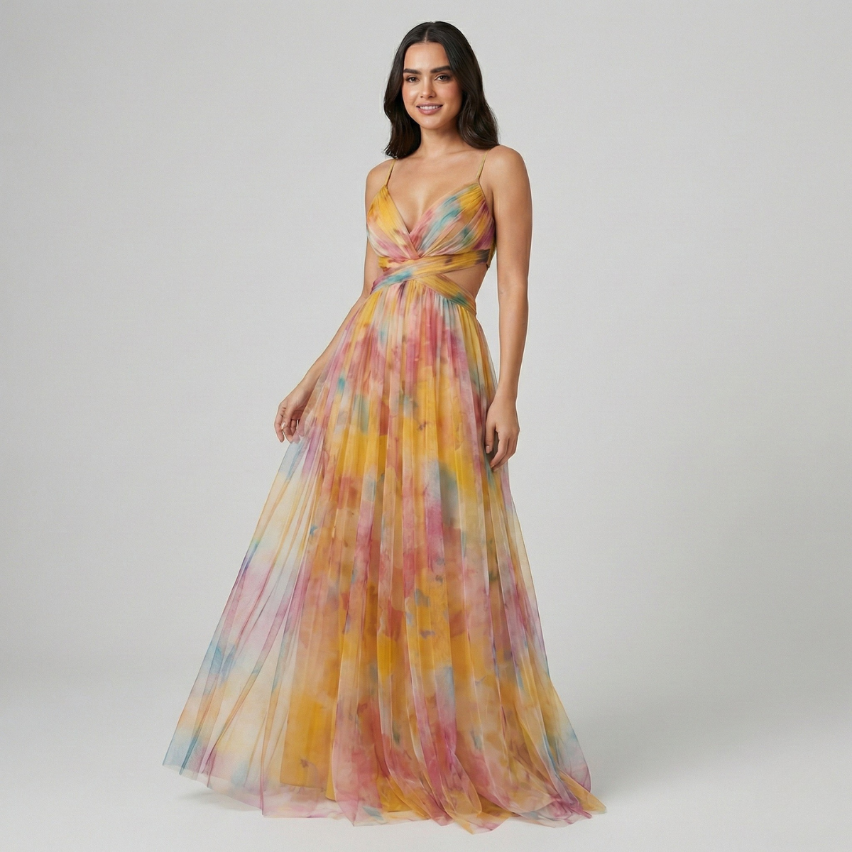 Mouwloze Maxi-Jurk Met Bloemenprint | Navando