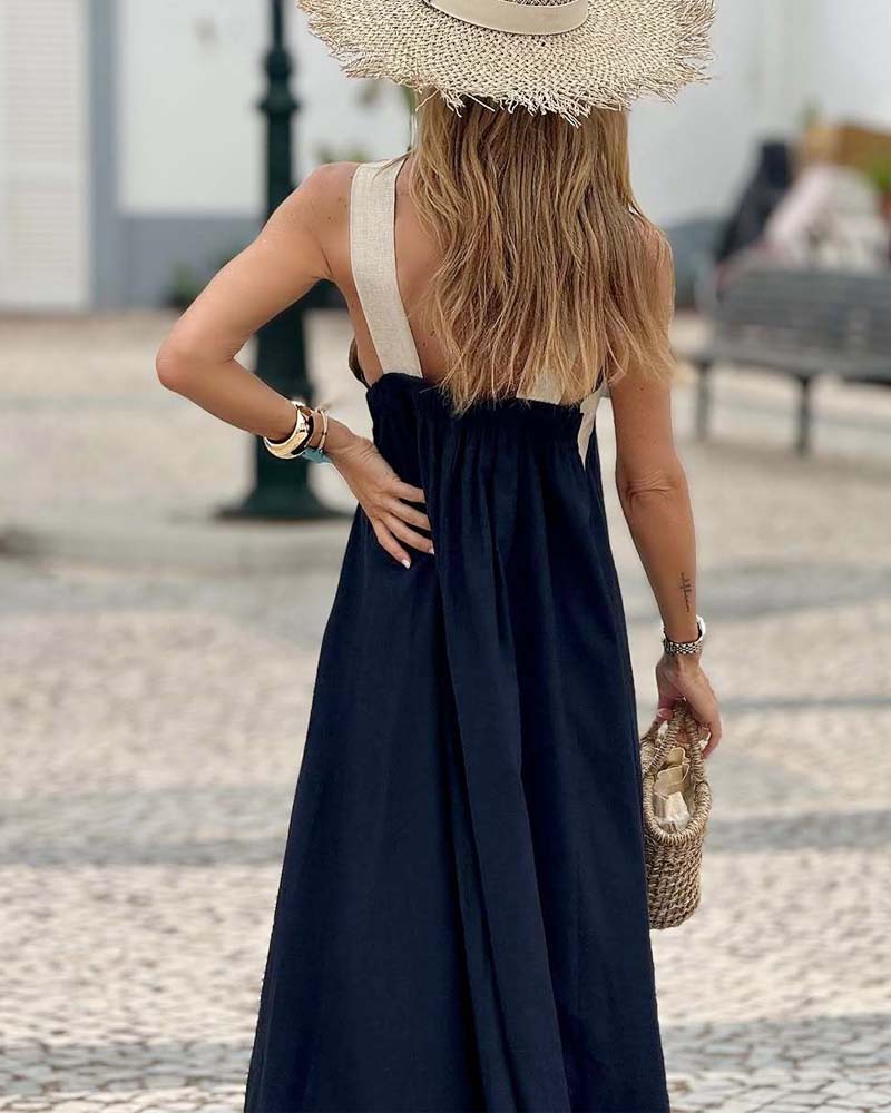 Mouwloze Maxi-Jurk Met Halternek | Navando 