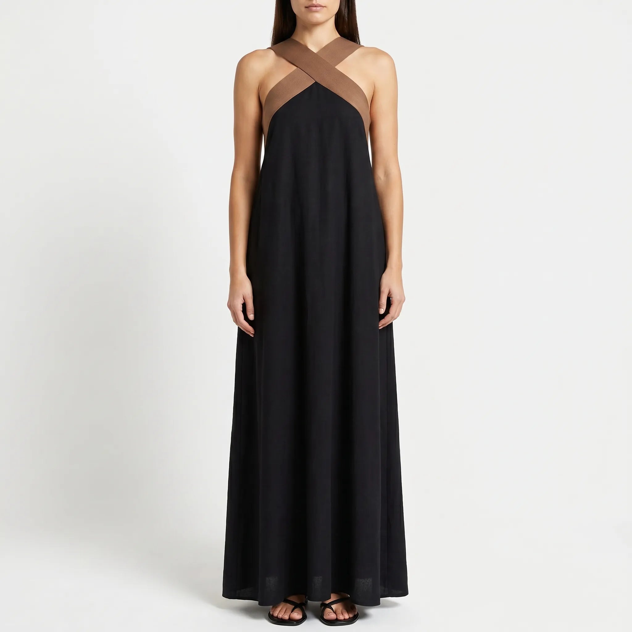 Mouwloze Maxi-Jurk Met Halternek | Navando 