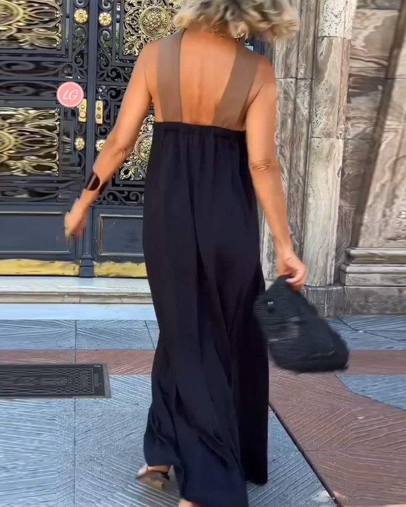 Mouwloze Maxi-Jurk Met Halternek | Navando 