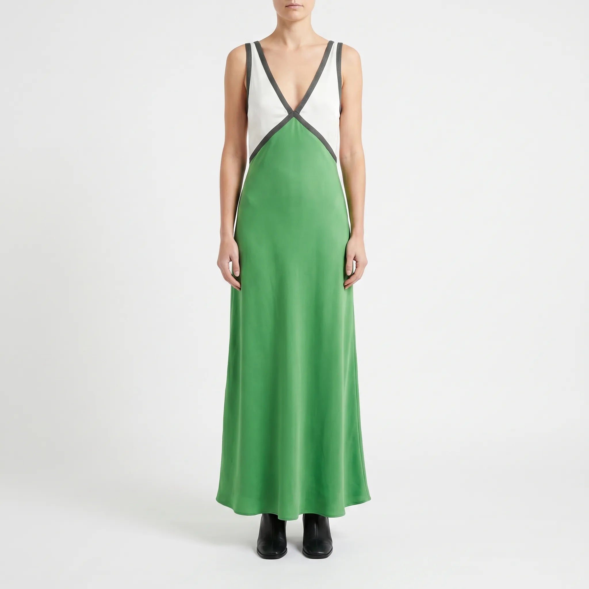 Mouwloze Maxi-Jurk Met Kleurblokken | Navando 