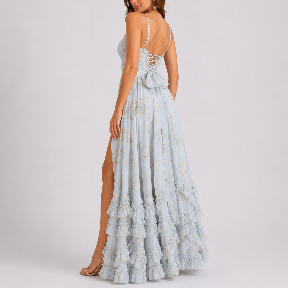 Mouwloze Maxi Jurk Met Bloemenprint | Navando 