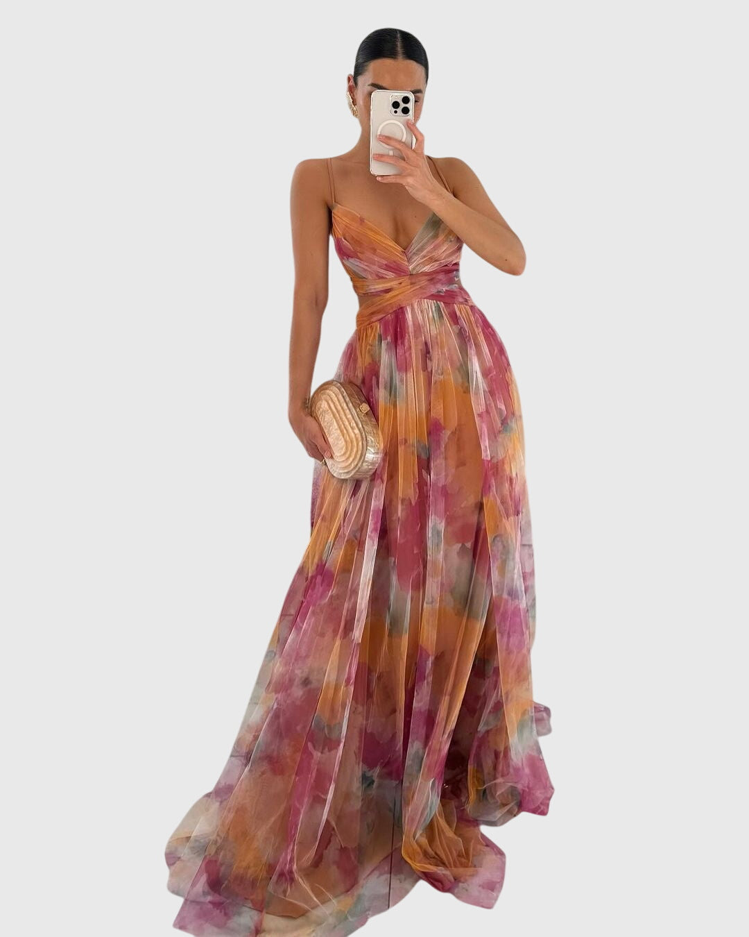 Mouwloze Maxi Jurk Met Kleurrijke Bloemenprint | Navando 