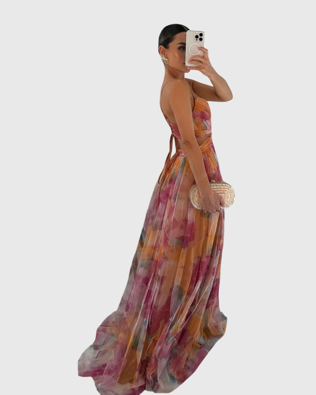 Mouwloze Maxi Jurk Met Kleurrijke Bloemenprint | Navando 
