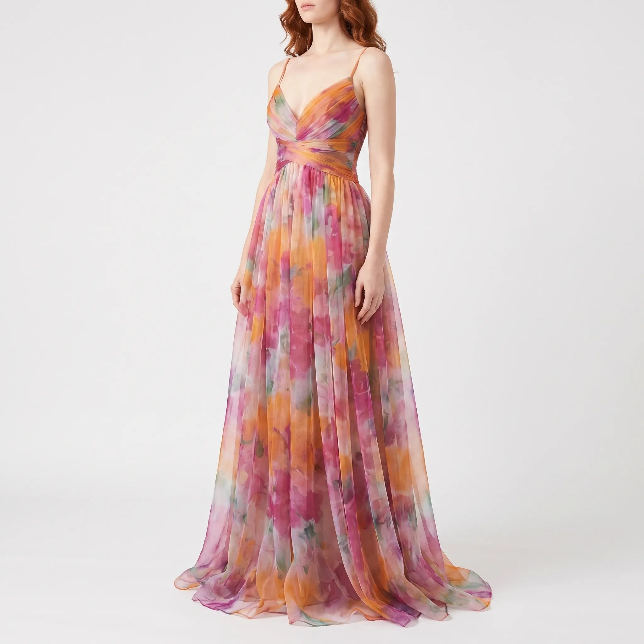 Mouwloze Maxi Jurk Met Kleurrijke Bloemenprint | Navando 