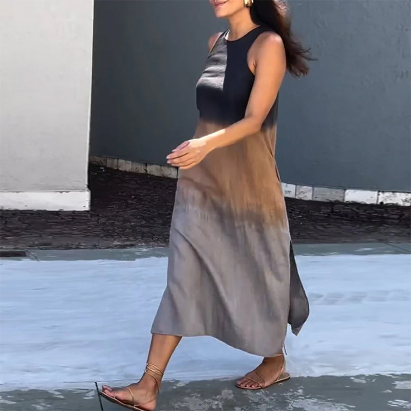 Mouwloze Midi-Jurk Met Kleurverloop | Navando