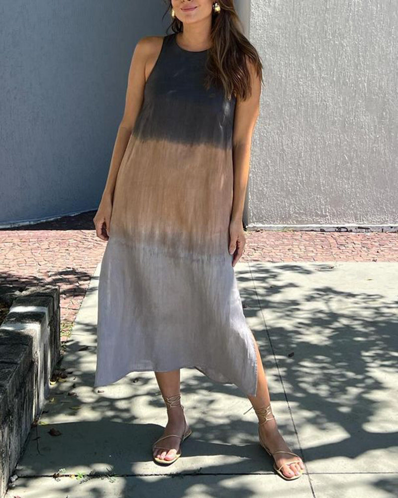 Mouwloze Midi-Jurk Met Kleurverloop | Navando