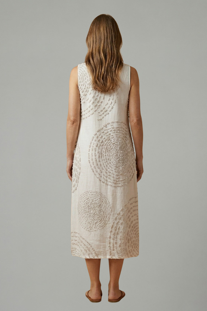 Mouwloze Midi-Jurk Met Structuur | Navando 