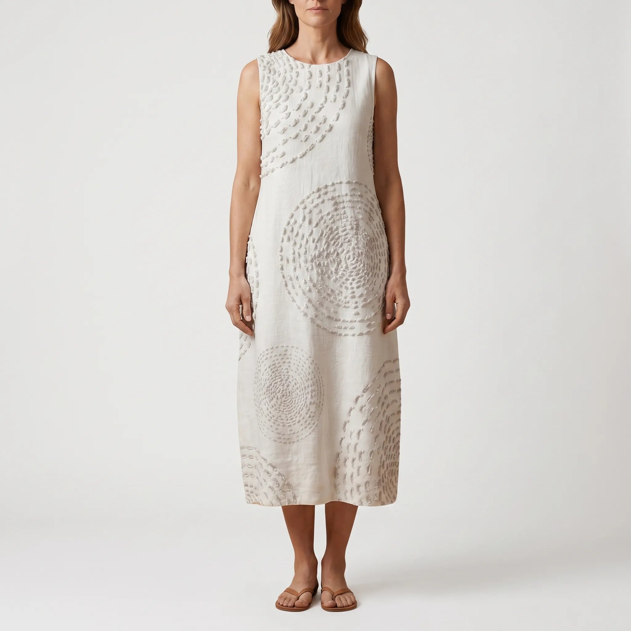 Mouwloze Midi-Jurk Met Structuur | Navando 