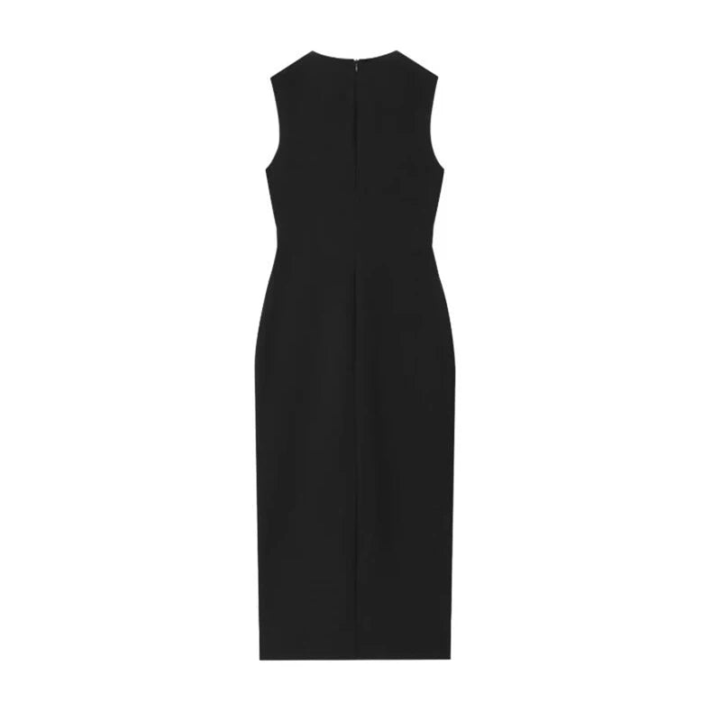 Mouwloze Midi Jurk Met Riem | Navando 