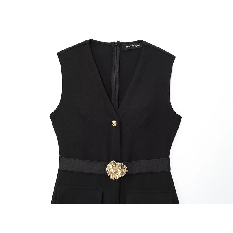 Mouwloze Midi Jurk Met Riem | Navando 