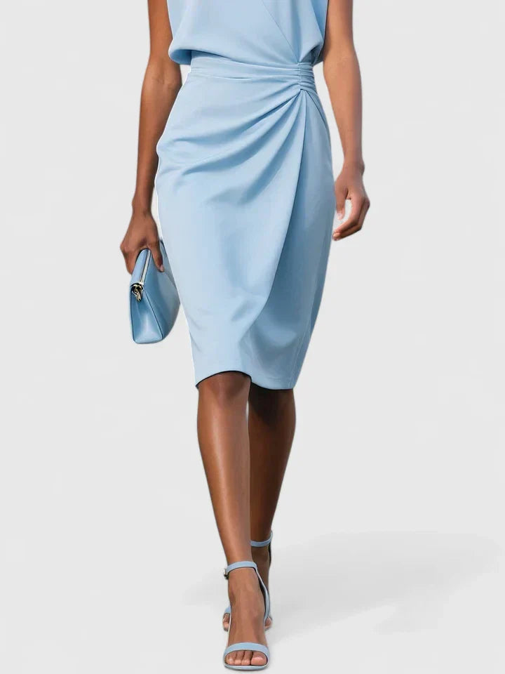 Mouwloze Overslagjurk Met Geplooide Taille | Navando