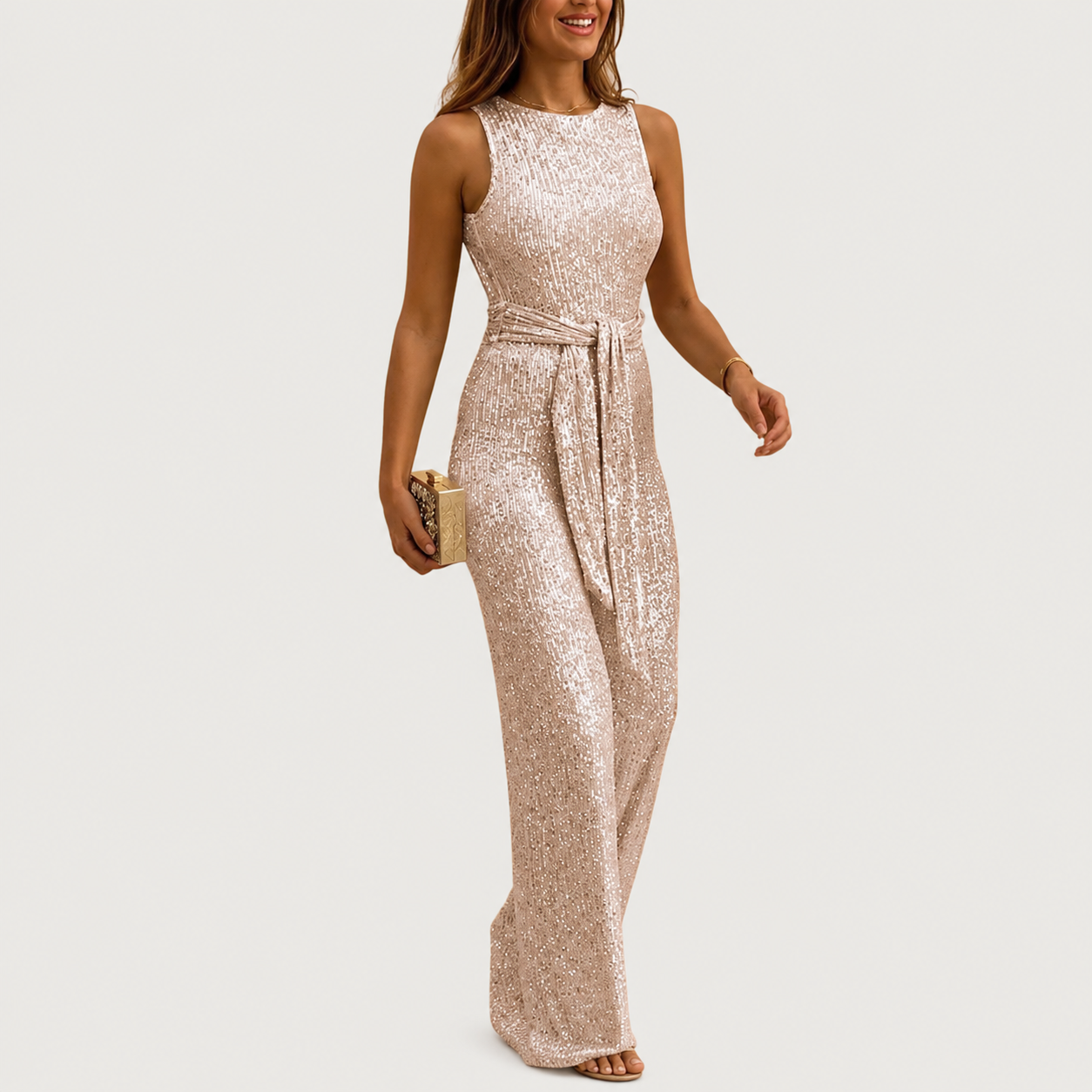 Mouwloze Pailletten Jumpsuit | Navando