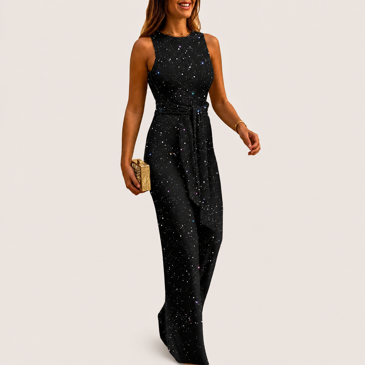 Mouwloze Pailletten Jumpsuit | Navando