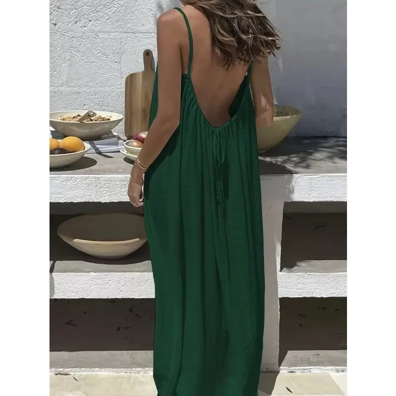 Mouwloze Zomerse Maxi-Jurk | Navando 