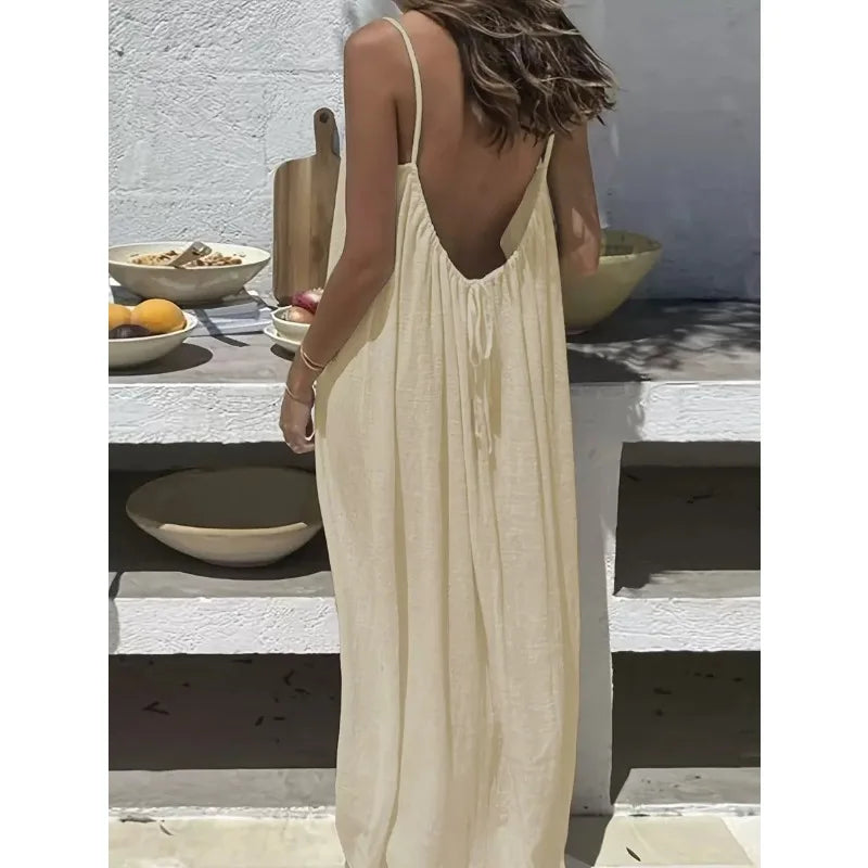 Mouwloze Zomerse Maxi-Jurk | Navando 