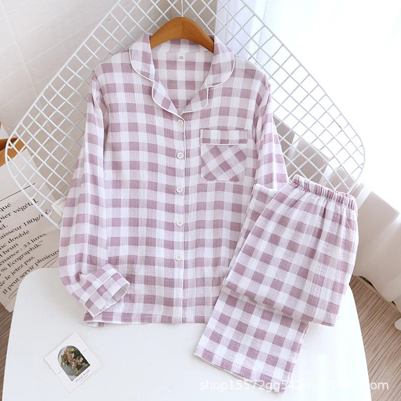 Nachtkleding set | Ademend katoen met stippenprint 16