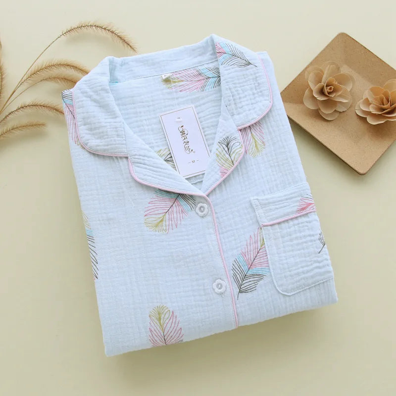 Nachtkleding set | Ademend katoen met stippenprint 28